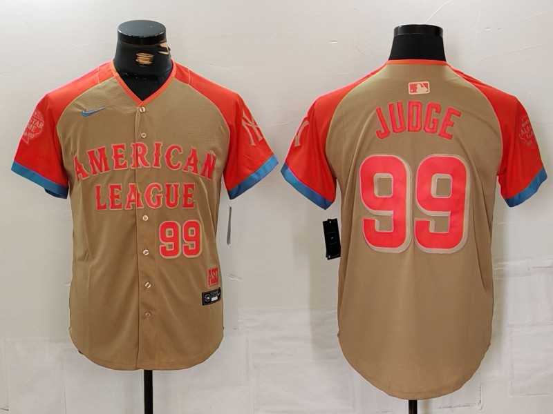 Mens New York Yankees #99 Aaron Judge Number Cream 2024 All Star Limited Stitched Jersey